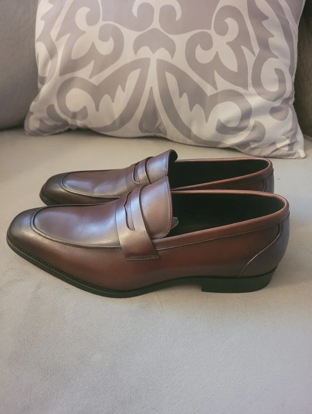 Gifensse Classic Brown Leather Men’s Penny Loafers